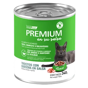 Lata Vitalcan Premium Gato Trocitos Sardina en Salsa 340GR